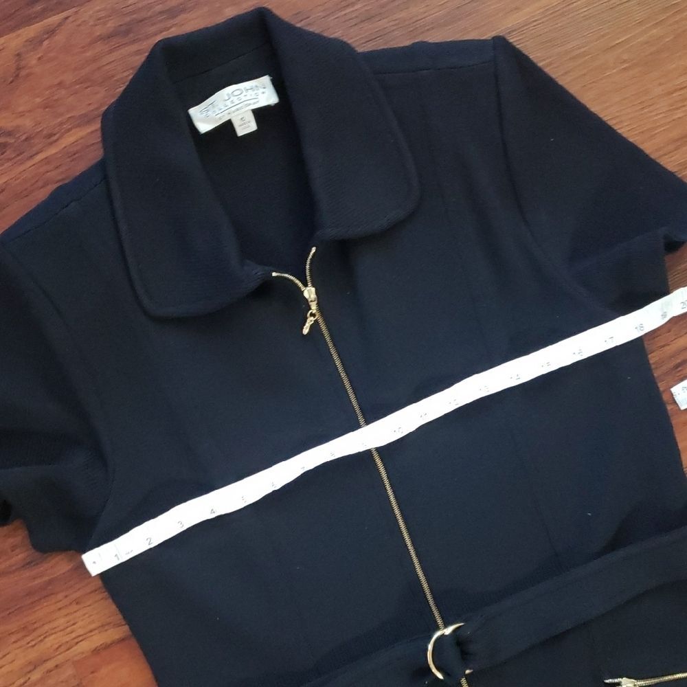 Vintage St. John Black Gold Workcore Professional Chic Feminine Trendy Size 10 - Picture 3 of 6